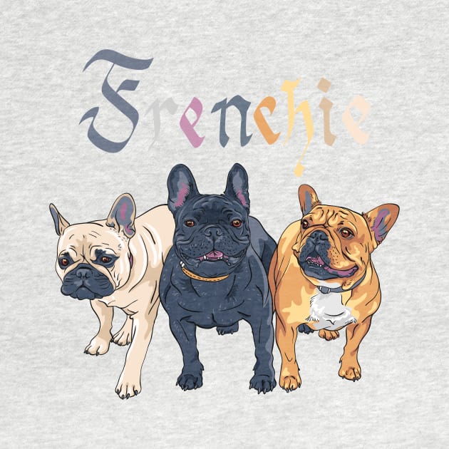 Three dogs French Bulldog breed by kavalenkava